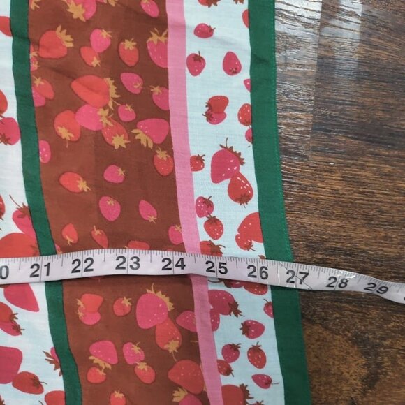 Ann Taylor 100% Modal Cotton Colorful Strawberry Print Women's Scarf, NWT - Picture 6 of 7